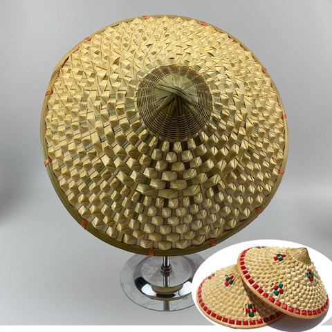 Gorra de pescador de Japón de Vietnam, sombrero de paja tejido a mano con cono de bambú, visera de jardín, accesorios de baile, cono, parasol ► Foto 1/6