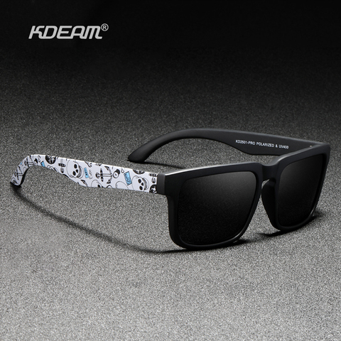 Gafas de sol polarizadas nuevas y actualizadas KDEAM para hombre, gafas de sol con lente de espejo de recubrimiento Real, gafas de sol para parejas con bisagras de tanque 2501-PRO ► Foto 1/6