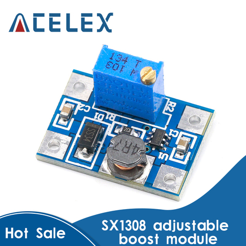 Módulo de potencia ajustable Electrónica Inteligente SX1308, convertidor de aumento de 2-24V a 2-28V 2A, DC-DC ► Foto 1/6