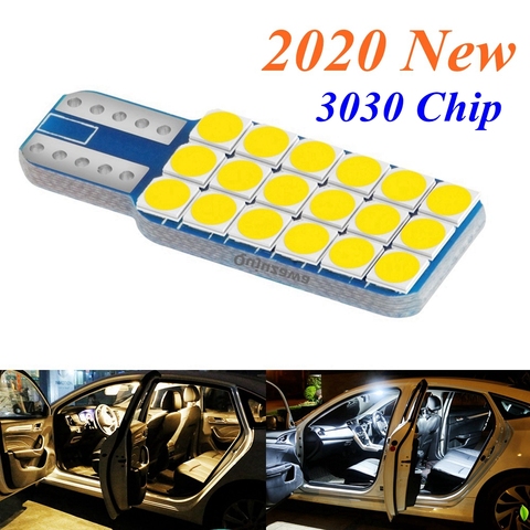 Lámparas de techo para Interior de coche, luz LED de lectura T10 W5W superbrillante 3030, Bombilla de puerta de cuña de Luz de maletero, color blanco cálido, 1 Uds. ► Foto 1/6