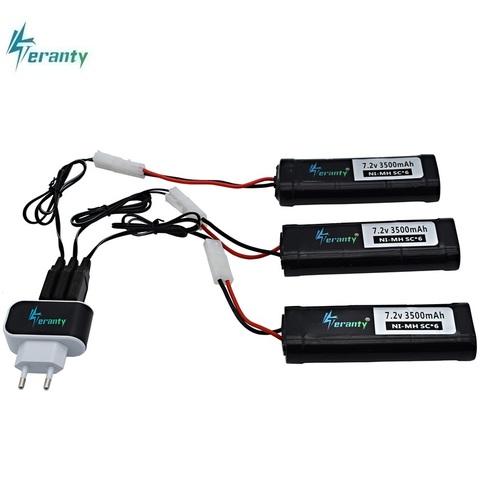 Batería Ni-MH Original de 7,2 V y 3500mAh + cargador de 7,2 v para juguetes RC, tanque, coche, avión, helicóptero con conectores Tamiya, batería de 7,2 v ► Foto 1/6