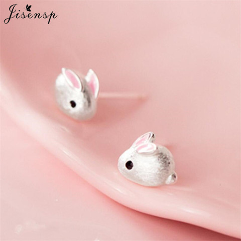 Pendientes coreanos de conejo pequeño para niñas y niños, joyería Piercing, Color plata, con orejas de Animal, regalos de cumpleaños ► Foto 1/6