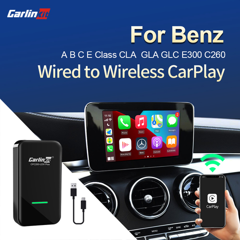 Carlinkit 2,0 CarPlay inalámbrico para Benz B C CLS E GLA sobre las GLC 2016-2022 Carplay2Air adaptador activador Dongle USB iPhone negro ► Foto 1/6