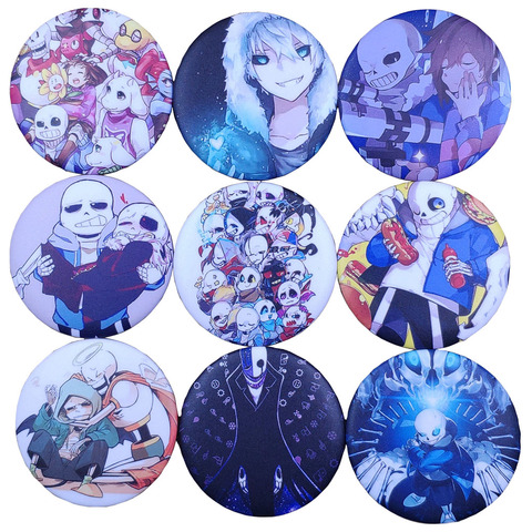 Insignia de Cosplay del Anime Undertale para mujer, broche de Sans Icon, mochilas con botones, ropa de Papyrus, regalo de cumpleaños, CSZX ► Foto 1/5