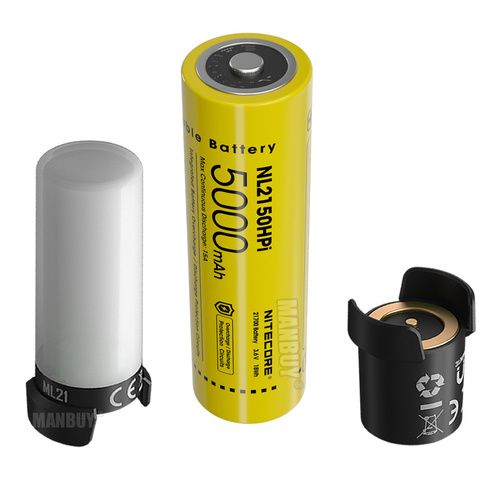 NITECORE-Sistema de batería inteligente 3 en 1 21700 NL2150HPi, batería recargable de 5000mAh + Banco de energía MPB21 + linterna de alto CRI ML21 ► Foto 1/6