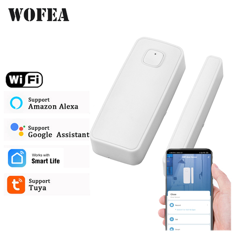 Wofea puerta ventana sensor magnético WiFi App alertas operado por batería detector de seguridad del hogar tuya soporte alexa google Home ► Foto 1/6