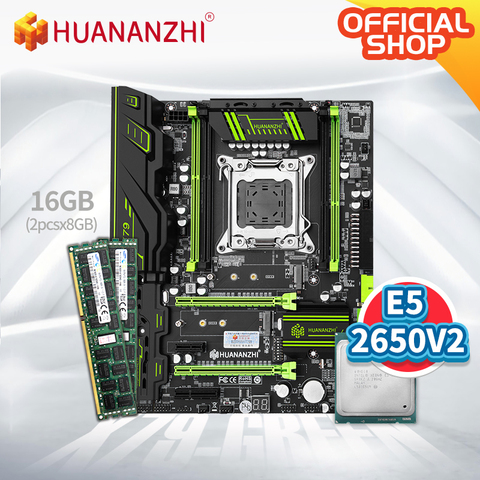 HUANANZHI-placa base X79 GREEN 2.49V3.1 X79 con Intel XEON E5 2650 V2 con 2*8G DDR3 RECC memory combo kit SATA 3,0 USB3.0 ► Foto 1/5