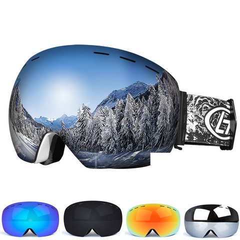 Gafas de esquí con lentes polarizadas magnéticas de doble capa para hombre y mujer, lentes de esquí antiniebla, UV400, protección para Snowboard ► Foto 1/6