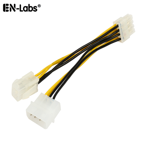 Adaptador de corriente CPU 4 pin Molex 4 pin a EPS 8 pin, ATX P4 Molex 4 pin a 8 pin Cable de extensión de alimentación, placa base ATX 4-12V pin PSU ► Foto 1/6