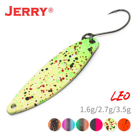 Jerry Leo ultraligero de Pesca de trucha cucharas Micro revoloteando latón señuelos 1,6-3,5g brillante UV Spinner de colores cebo de Pesca ► Foto 1/6