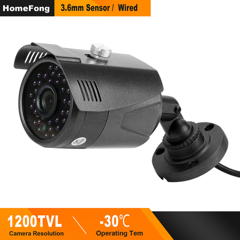 HomeFong cámara CCTV para video, intercomunicador 1200TVL IR visión nocturna interior/cámara impermeable al aire libre HD CMOS de seguridad cámara analógica ► Foto 1/6