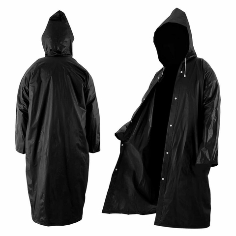 Alta calidad 1PC 145*68CM EVA chubasquero Unisex engrosada impermeable lluvia abrigo de los hombres de las mujeres negro Camping impermeable ropa impermeable traje de ► Foto 1/6