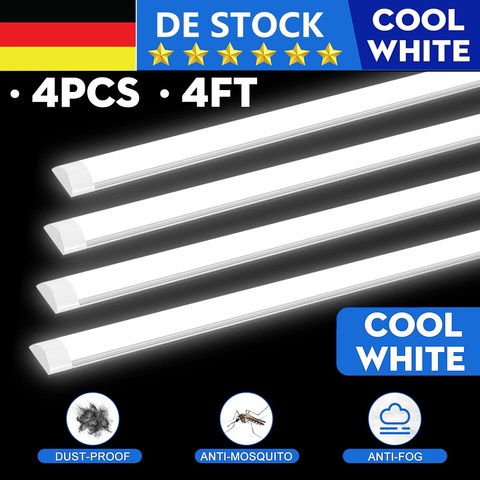 4 Uds. De luces LED de montaje en superficie de AC85-265V, 120cm, 2835SMD, luz de tubo lineal para oficina, supermercado y hogar ► Foto 1/6