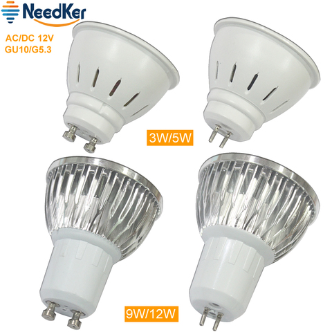 Bombilla Led de 3W y 5W con cuerpo de aluminio blanco frío y cálido, SMD2835, Gu10, G5.3, AC/DC, 12V, COB, 9W, 12W ► Foto 1/6