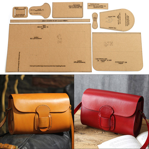 Conjunto de plantillas de papel Kraft para manualidades, bolsa de hombro de lujo a la moda, de cuero bolso cruzado, patrón para manualidades, patrón de costura plantilla DIY, 1 Juego ► Foto 1/6