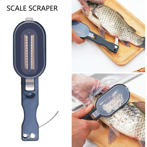 Cepillo de piel de pescado, herramienta de raspador de escamas de pescado, escalador de pescado, cuchillo de pesca, herramientas de limpieza para la cocina, accesorios de cocina ► Foto 1/6