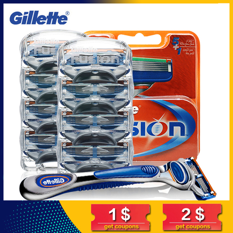 Cuchillas de afeitar de fusión Gillette para hombres afiladas recortadora recta cubierta Manual de la caja de la maquinilla de afeitar de cinco capas herramientas ► Foto 1/6