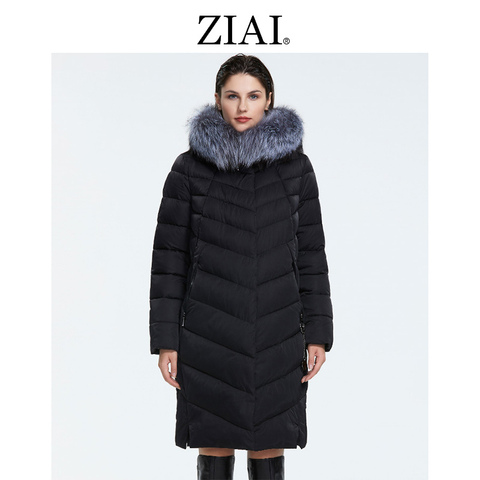 ZIAI-Chaqueta de invierno de talla grande para mujer, Abrigo largo con Cuello de piel holgado, parkas femeninas de moda, calidad de fábrica, FR-2160, 2022 ► Foto 1/6