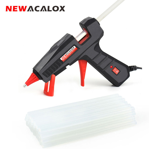 NEWACALOX UE/100 V ~ 240V 30W Mini caliente pistola de pegamento con 20 piezas 7mm pegamento palos para manualidades Escuela Hogar reparación DIY herramienta de mano ► Foto 1/6