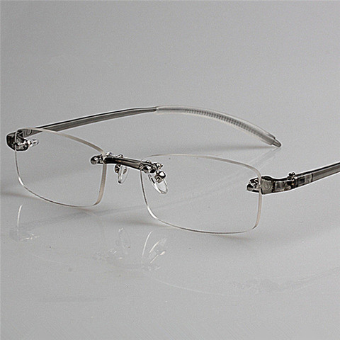 Sin marco lente transparente gafas de lectura gris fatiga lector gafas Okulary dioptrías 50 75 125, 175, 225, 100-400 R002 ► Foto 1/6