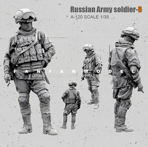 1/35(5Cm) de la figura de resina Bluetooth ruso moderno especial soldado de las fuerzas de auto-montado A-120 ► Foto 1/1