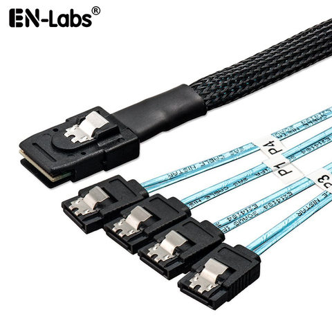 0,5 M interna Mini SAS 4 x Cable SATA (SFF-8087 a SATA con fuga) Mini SAS Host/controlador 4 SATA objetivo/Backplane ► Foto 1/5