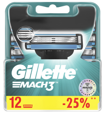 Gillette Mach3-casetes de afeitado para hombre, hojas de afeitar mach3, gillette, máquina de afeitar, afeitadora, 12 Uds. ► Foto 1/5