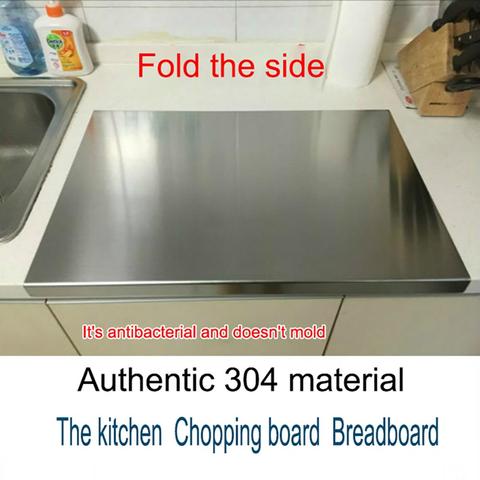 Placa de acero inoxidable 304, tabla de corte de cocina para el hogar, panel rodante, tabla de cortar y amasar, tabla de cortar grande ► Foto 1/6