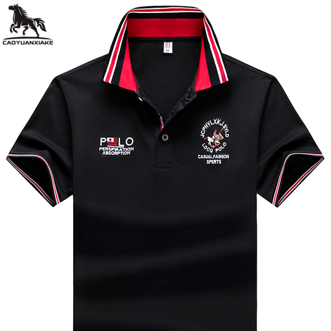 Camiseta de fibra sintética para hombre, polo de manga corta con solapa, informal y ejecutivo, con logotipo bordado, código 8832, novedad de verano ► Foto 1/6