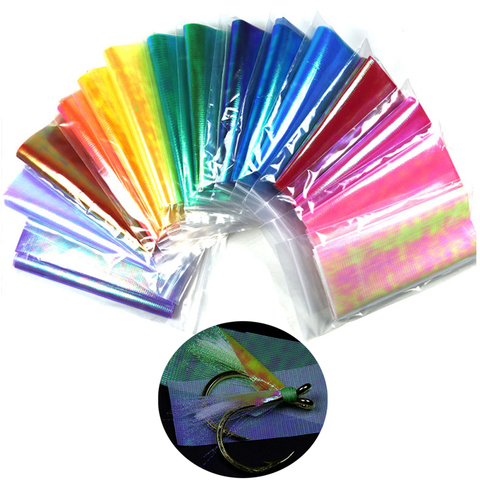 1 bolsa de 15cmX110cm DIY Durable Sabiki piel de pescado ayudar gancho ala Material Sterengthened múltiples Color holográfico Flash película ► Foto 1/6