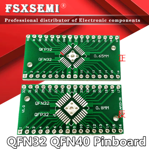 10 Uds. QFN32 QFP32 de placa base, convertidor adaptador DIP PCB 0,8/0,65mm, placa de paso, placa de transferencia Universal ► Foto 1/3