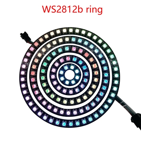 Anillo de Círculo Led para fiesta de Navidad DC5V WS2812 5050 RGB direccionable individualmente, píxel de 8/16/24/35/45Led IC, módulo de luz incorporado ► Foto 1/6