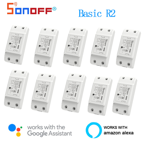 Sonoff básicos R2 Wifi inteligente DIY módulo interruptor Rmote temporizador interruptor de Control de voz trabajo con Alexa Google eWLink App ► Foto 1/6