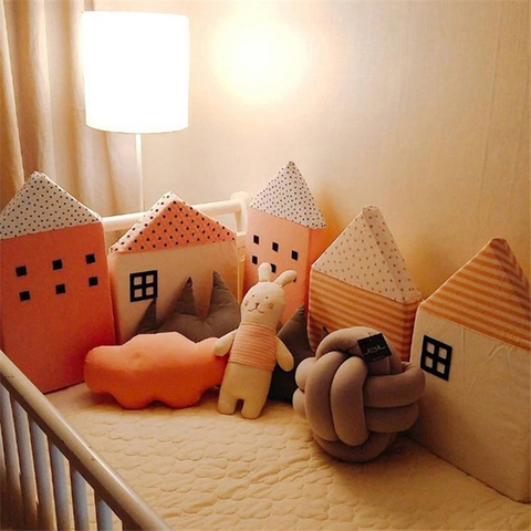 Parachoques de cuna para habitación de bebé, juego de cama para bebé recién nacido, cojín Protector de cuna infantil, valla de cuna, decoración del hogar ► Foto 1/6