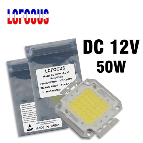 DC 12V de alta potencia LED COB Chip 1W 3W 5W 10W 20W 30W 50W 100 W SMD luz diodo frío cálido blanco para 1 3 5 10 50 100 W vatios LED ► Foto 1/6