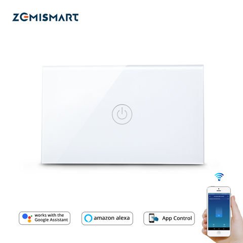 Zemismart-interruptor de luz con WiFi para el hogar, dispositivo de Control inteligente inalámbrico de 110V a 240V, sin cable neutro, 1, 2 y 3 entradas, asistente de Google Home ► Foto 1/6