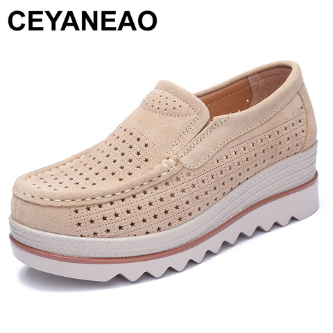 CEYANEAO-mocasines de plataforma plana para mujer, mocasines con flecos de gamuza de cuero, nuevos, para mujer, 076 ► Foto 1/6