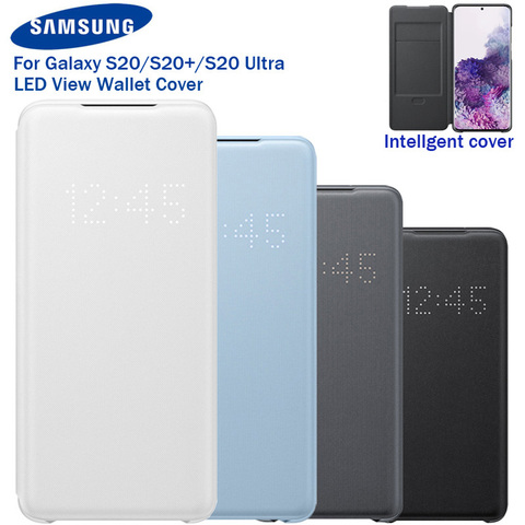 Funda de teléfono inteligente Samsung, carcasa con vista LED Original para Galaxy S20, S20 + S20, billetera Ultra LED, funda delgada con tapa S20 Ultra ► Foto 1/6