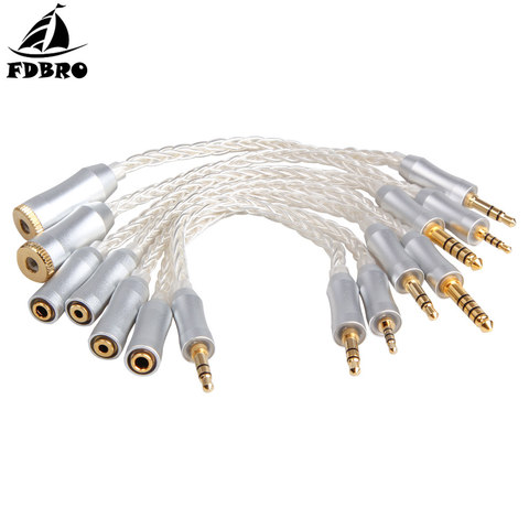 FDBRO-Cable de cobre Chapado en plata de 8 núcleos, 2,5/3,5/4,4mm, MaleTo 2,5/3,5/4,4mm, Cable de conversión de Audio equilibrado hembra ► Foto 1/6