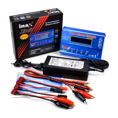 Nuevo descargador de batería iMAX B6 con pantalla LCD Digital RC Lipo NiMh, cargador de equilibrio de batería 80W + AC, Adaptador convertidor DC 12V / 5A ► Foto 1/6