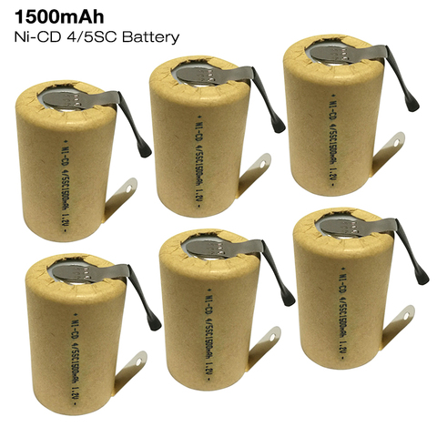 Batería recargable ni-cd de 1,2 V y 1500mAh, batería SC con pestaña de soldadura para linterna, Banco de energía, herramientas eléctricas, soplete, 4/5SC ► Foto 1/6