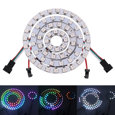 5V LED Halo anillo WS2812B luz RGB 30cm 50mm 60mm 70mm 90mm 110mm 150mm 170mm Ojos de Ángel bombilla de faro Led para coche ► Foto 1/6