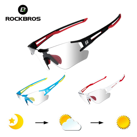 Gafas de ciclismo ROCKBROS fotocromáticas UV400, gafas de sol para deportes al aire libre, gafas de ciclismo sin marco para hombres, gafas técnicas, gafas ► Foto 1/6