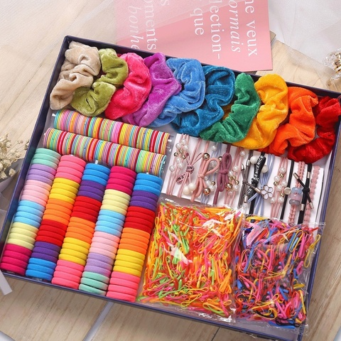 1000 Uds colores niñas Scrunchies elástico banda de pelo para Niños Accesorios para el pelo para las mujeres de pelo de moda bebé anillo pelo Pelo sombreros de cuerda ► Foto 1/6