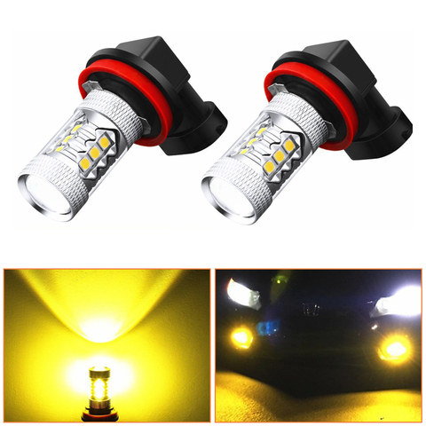 Bombilla de luces antiniebla para coche, lámpara de conducción de coche, Led de 12V y 24V, H11 HB4 9006 HB3 9005 H8, 3030SMD, amarillo dorado, 3000k ► Foto 1/6