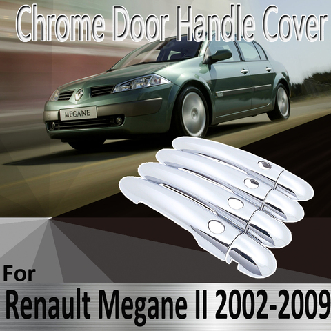 Pegatinas de diseño para Renault Megane II MK2 2 2002 ~ 2009, cubierta de manija de puerta cromada de ABS, accesorios para coche ► Foto 1/6