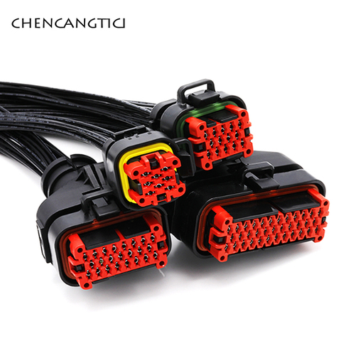 Conector de Ecu automotriz a prueba de agua hembra de Tyco AMP de 8/14/23/35 Pines, conector EPEC 2024 ECU con cable 770680-1 de 18cm, 1 Juego, 776164-1 ► Foto 1/5