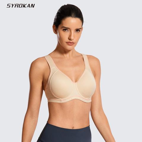 SYROKAN-Sujetador deportivo de alto impacto para mujer, ropa interior de cobertura completa moldeada con aros, para entrenamiento activo ► Foto 1/5