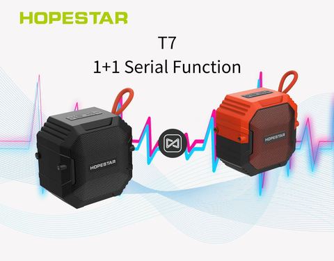 Hopestar-mini altavoz portátil T7 para exteriores, inalámbrico por bluetooth, a prueba de agua IPX7, subwoofer estéreo 360 ► Foto 1/6