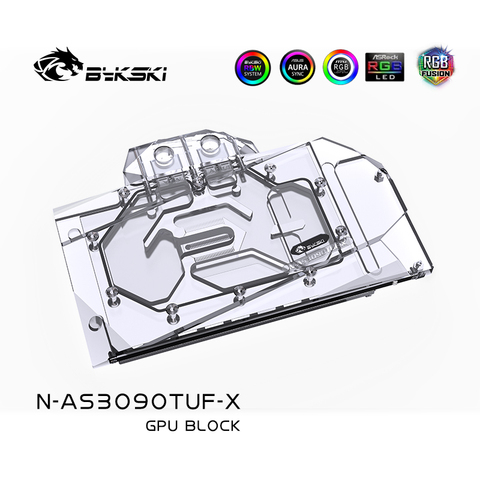 Bykski-bloque de agua para juegos de ASUS TUF RTX 3090 O24G, tarjeta GPU para juegos TUF RTX3080 O10G, bloque de cobre, placa trasera RGB AURA ► Foto 1/6